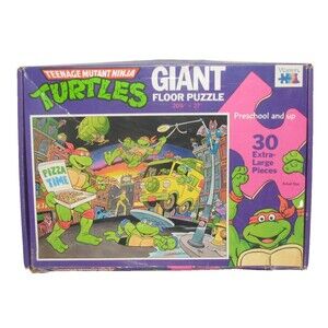 Vintage 1989 TMNT Teenage Mutant Ninja Turtles 30pc Giant Floor Puzzle COMPLETE